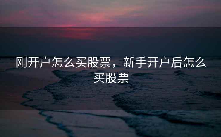 刚开户怎么买股票，新手开户后怎么买股票