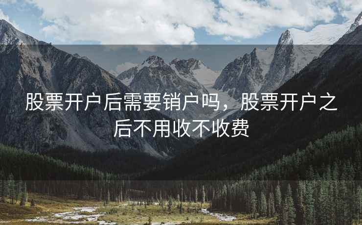 股票开户后需要销户吗，股票开户之后不用收不收费