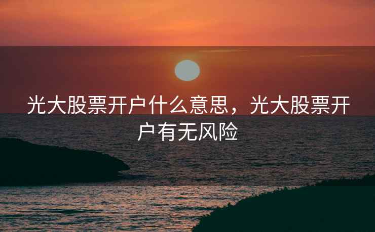 光大股票开户什么意思，光大股票开户有无风险