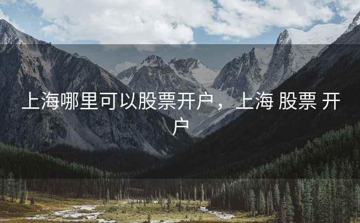 上海哪里可以股票开户，上海 股票 开户