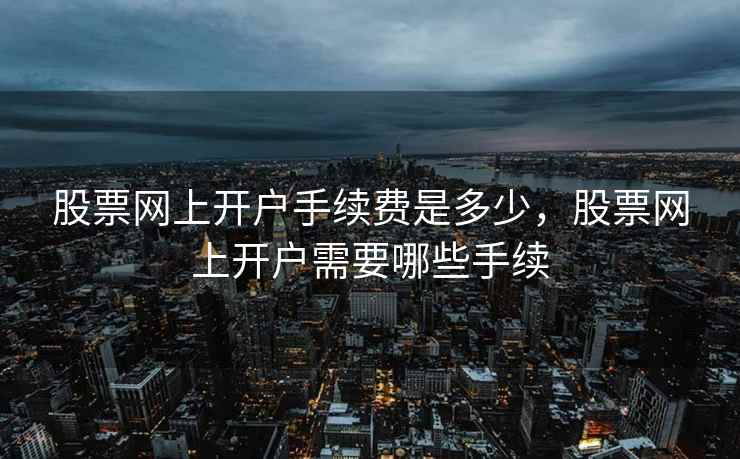 股票网上开户手续费是多少，股票网上开户需要哪些手续