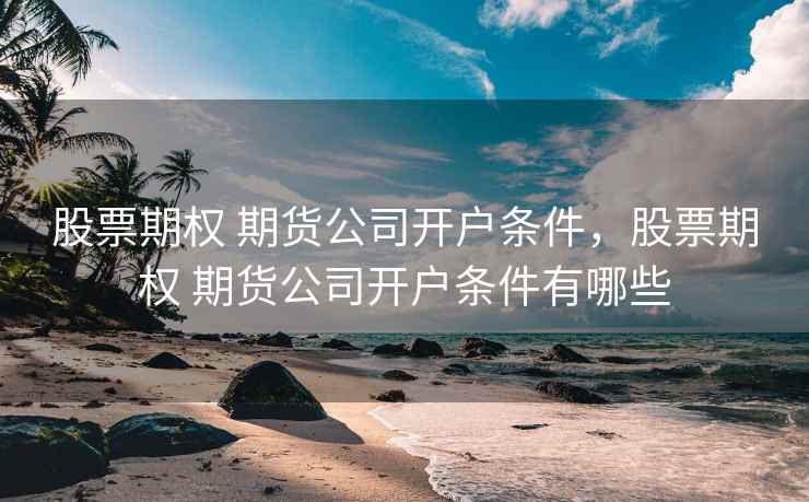 股票期权 期货公司开户条件，股票期权 期货公司开户条件有哪些
