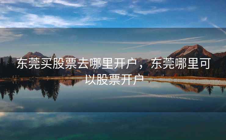 东莞买股票去哪里开户，东莞哪里可以股票开户